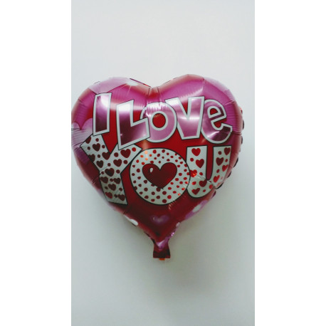 Globo de foil corazones "I love you" 45 cm