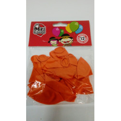 Bolsa de 12 Globos  22 cm de diámetro naranja