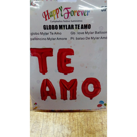 Globos foil " TE AMO"