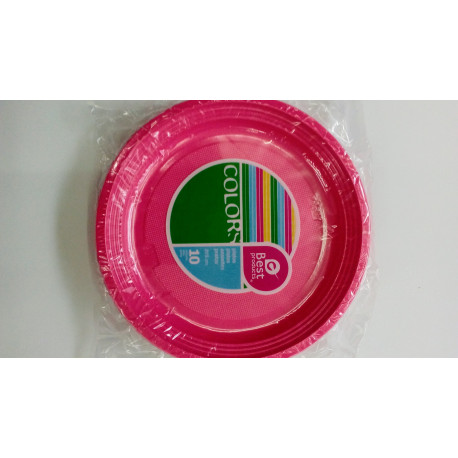 Platos plásticos rosas
