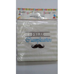 Servilletas Feliz Cumpleaños "beso" azul