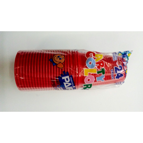 Vasos plásticos rojos