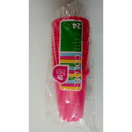 Vasos plásticos rosas