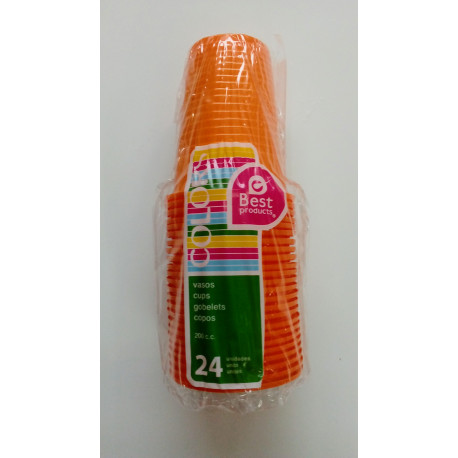 Vasos plásticos naranjas