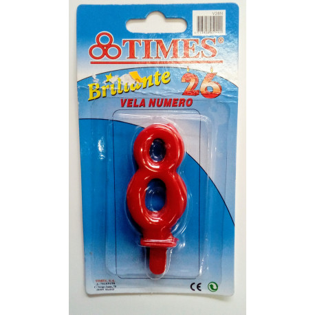 Vela 8 roja