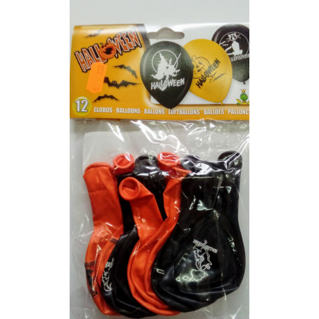 Globos Halloween naranja/negro