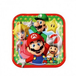 Platos cuadrados "Super Mario" 18cm