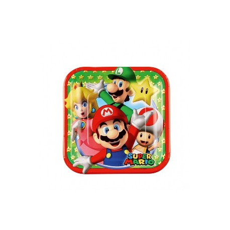 Platos cuadrados "Super Mario" 18cm