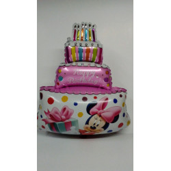 Globo foil "TARTA MINNIE" rosa
