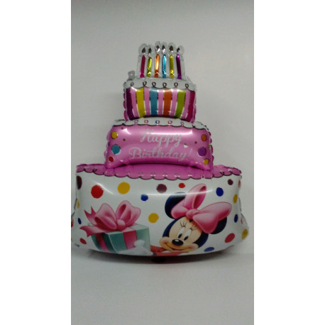 Globo foil "TARTA MINNIE" rosa