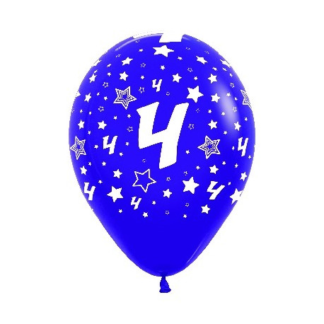 Globos latex "4 CON ESTRELLAS" 30cm