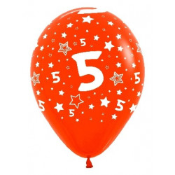 Globos latex "4 CON ESTRELLAS" 30cm