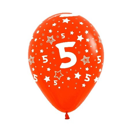 Globos latex "4 CON ESTRELLAS" 30cm