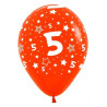 Globos latex "4 CON ESTRELLAS" 30cm