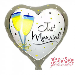 Globo diseño "Just married" 45 cm