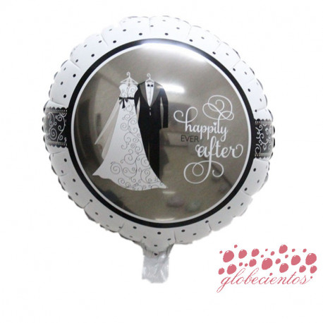 Globo diseño "Happily ever after" 45 cm