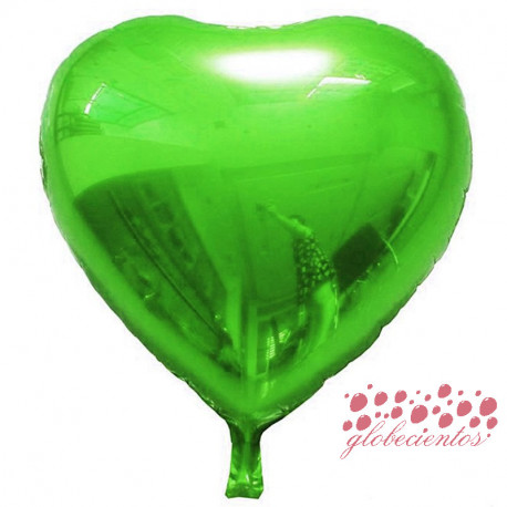 Globo corazón verde 45 cm