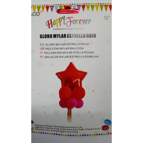 Globo mylar estrella rosa