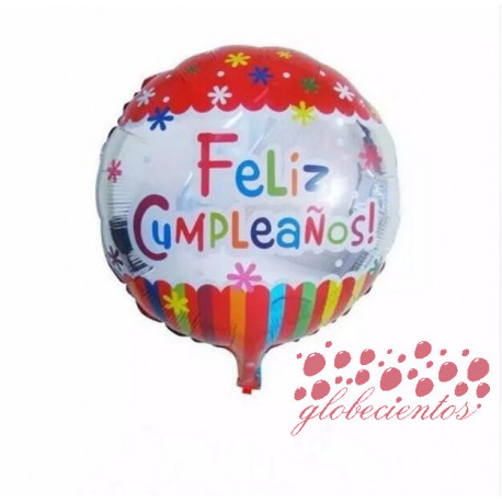 Globo "Feliz Cumpleaños" diseño 3 45 cm