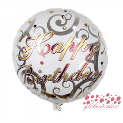 Globo "Happy Birthday" diseño 3, 45 cm