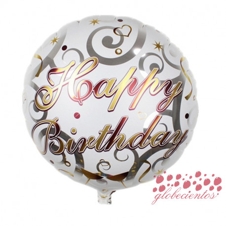 Globo "Happy Birthday" diseño 3, 45 cm