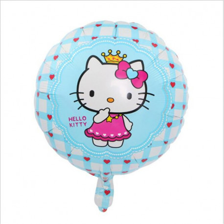 Globo redondo azul "HELLO KITTY", 45 cm