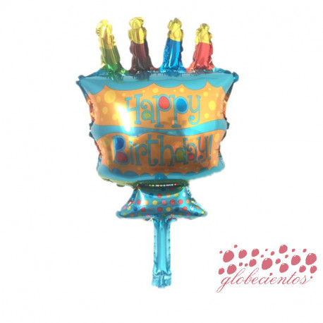 Globo "Happy Birthday" tarta 3, 36x26 cm