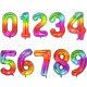 Globos de número color MULTICOLOR de 75 cm