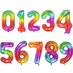 Globos de número color MULTICOLOR de 75 cm