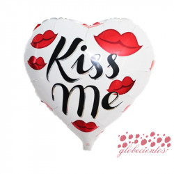 Globo corazón "Kiss me" 45 cm