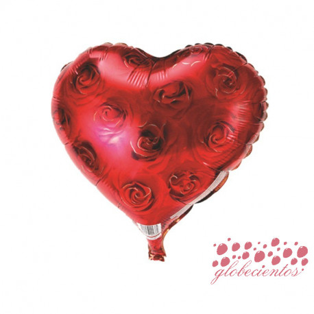 Globo corazón rosas 45 cm