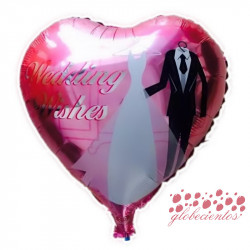 Globo corazón "Wedding Wishes" 45 cm