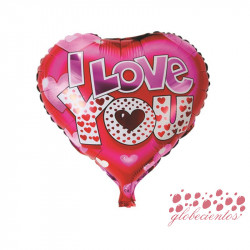 Globo corazón "I Love You" diseño 3, 45 cm