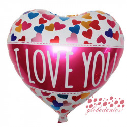 Globo corazón "I Love You" diseño 4, 45 cm