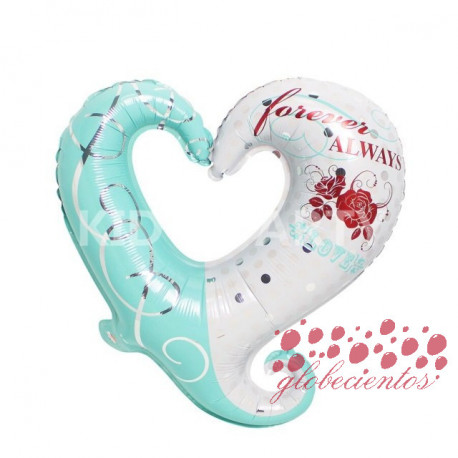 Globo "Forever Always Love" silueta corazón 45 cm