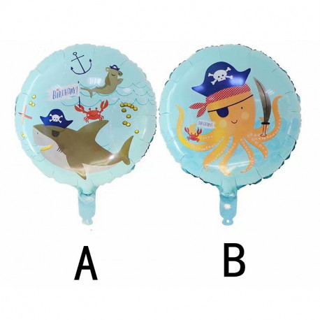 GLOBO RED. ANIMALES PIRATAS 45CM