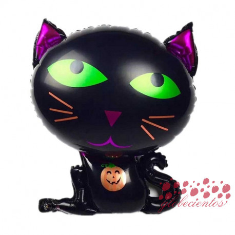 Globo gato Halloween, 62x48 cm