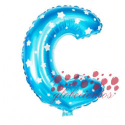 Globo letra C azul, 38 cm