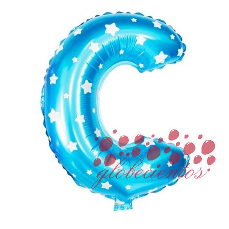 Globo letra C azul, 38 cm