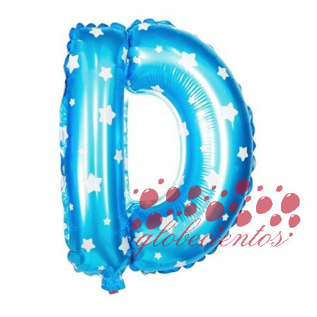 Globo letra D azul, 38 cm