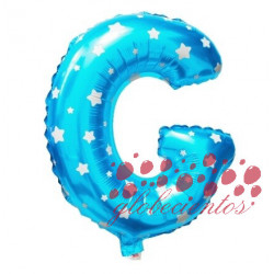 Globo letra G azul, 38 cm