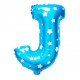 Globo letra J azul, 38 cm
