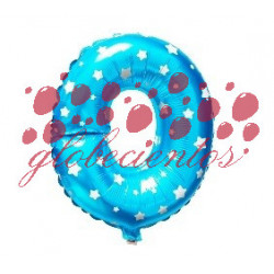 Globo letra O azul, 38 cm