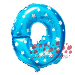 Globo letra Q azul, 38 cm