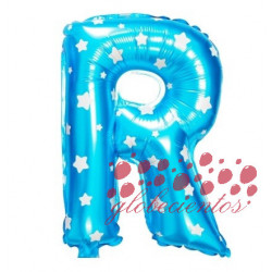 Globo letra R azul, 38 cm