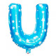 Globo letra U azul, 38 cm