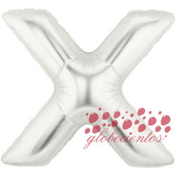 Globo letra X plateada, 38 cm