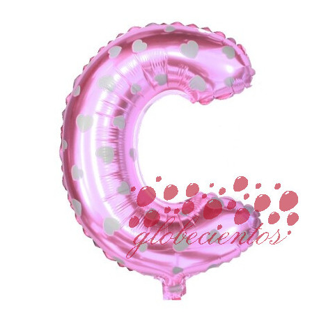 Globo letra C rosa, 38 cm