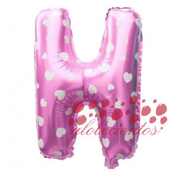 Globo letra H rosa, 38 cm