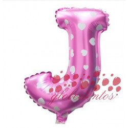 Globo letra J rosa, 38 cm